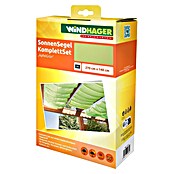 Windhager Sonnensegel Seilspanntechnik Komplett-Set (L x B: 2,7 x 1,4 m, Apfelgrün)