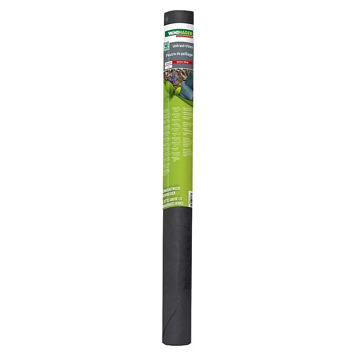 Windhager Unkrautvlies - Vlies, 10 x 0,9 m - Gerolltes dunkelgraues Unkrautvlies (0,9x10m, 50g/m²) von WINDHAGER, zur Vorbeugung von Unkrautwuchs.