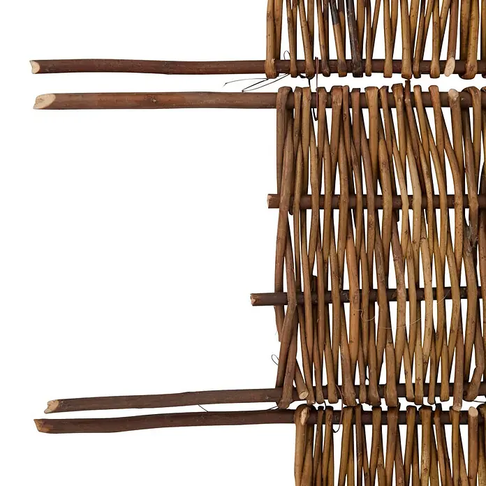Windhager Beeteinfassung Typ 12 - Weide, 100 x 35 cm - Geflochtenes Zaunelement aus natürlichen braunen Ästen.