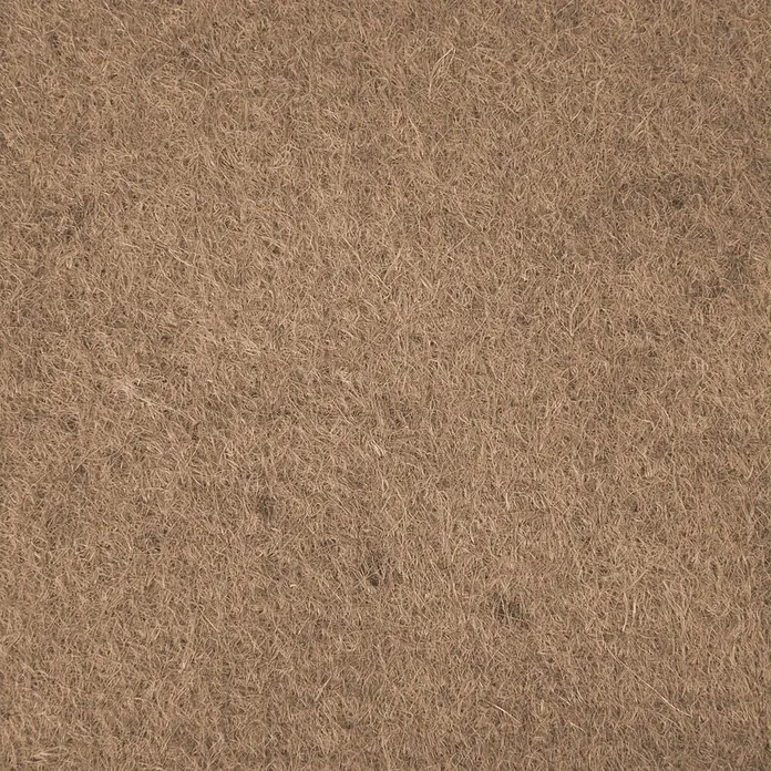 Windhager Trenn- & Filtervlies für Töpfe - 1 x 1 m, Jute - Nahaufnahme einer hellbraunen, groben Faserstofftextur, die einer Naturfasermatte oder Isolierung ähnelt.