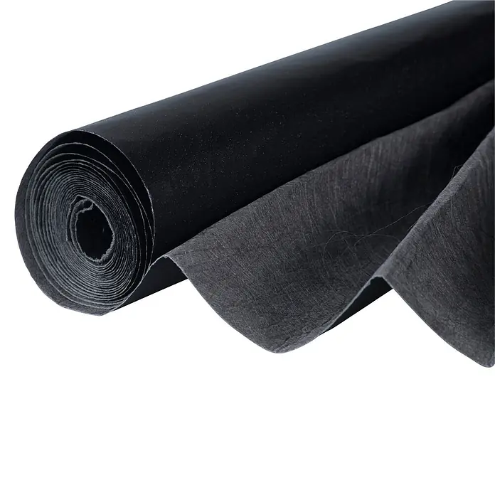 Windhager Wurzelsperre Vlies - B x L: 65 cm x 3,5 m - Schwarze Rolle doppelseitigen Gewebes, eine Seite glatt, die andere faserig, für Bau oder Isolierung.