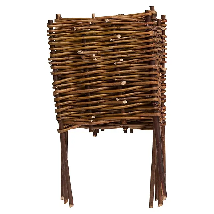 Windhager Beeteinfassung Typ 12 - Weide, 100 x 35 cm - Rechteckiger brauner Weidenpflanzkübel mit vier stabilen Beinen.