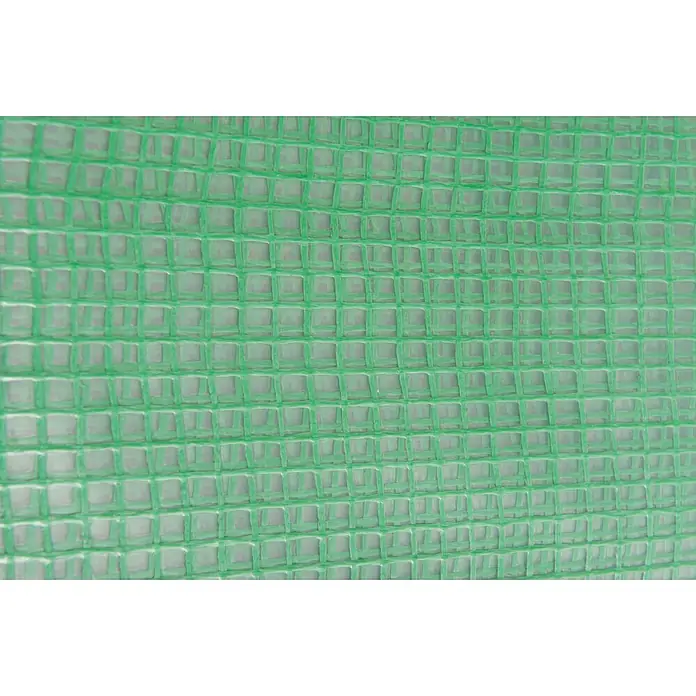 Windhager Gitterfolie Strong - L x B: 3 x 2 m, Grün - Durchsichtige Folie mit grünem Verstärkungsnetz, häufig für Gewächshäuser verwendet.