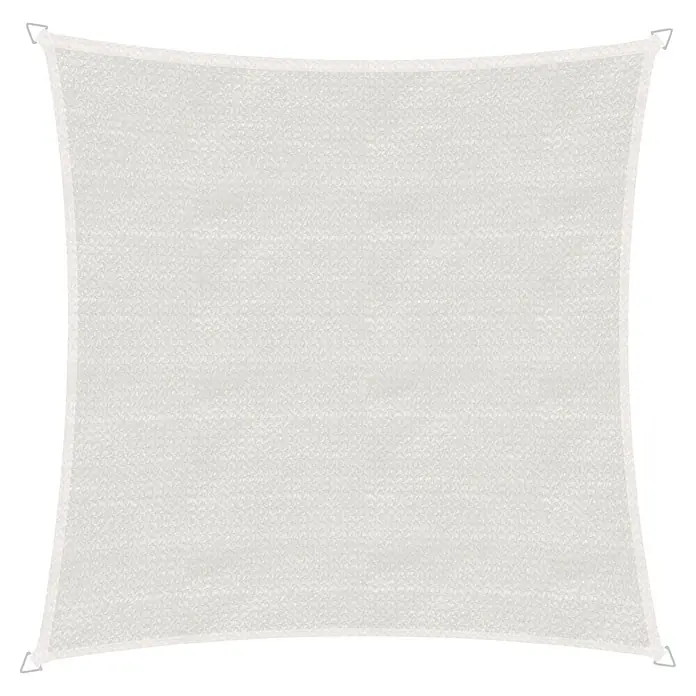 Windhager Sonnensegel Capri - L x B: 5 x 5 m, Quadratisch, Weiß - Weißes, texturiertes Sonnensegel, rechteckig mit leicht konkaven Seiten und verstärkten Rändern.