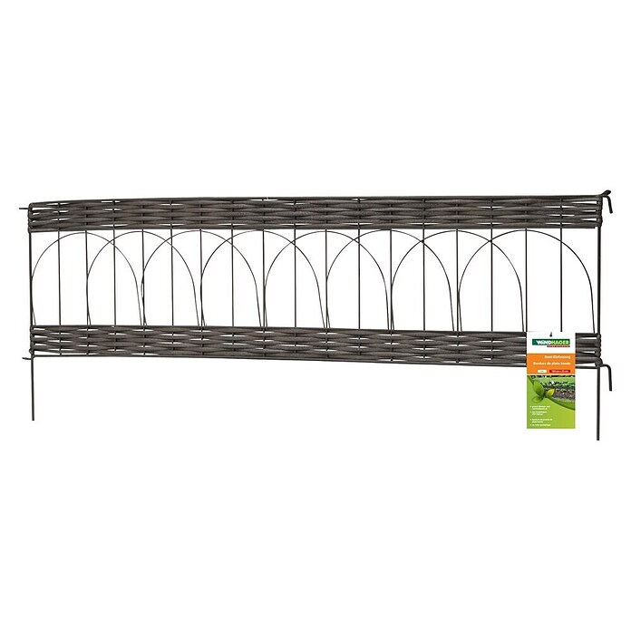 Windhager Beeteinfassung Typ 14 PVC Rattan (L x H: 100 x 35 cm, Anthrazit)