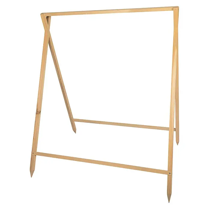 Windhager Rankhilfe Zelt - L x B x H: 90 x 75 x 105 cm, Kiefer - Kleiderständer aus hellem Holz im A-Rahmen-Design mit spitzen Beinen und zwei Querstangen.