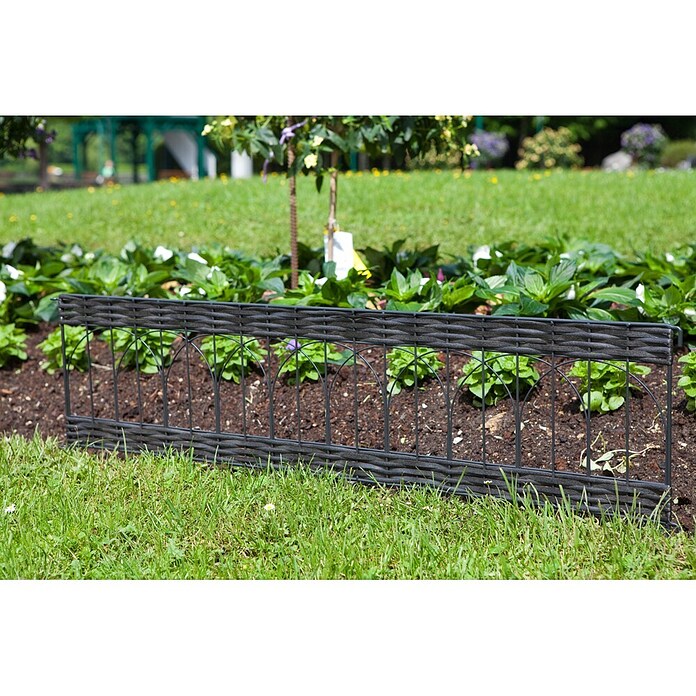 Windhager Beeteinfassung Typ 14 PVC Rattan (L x H: 100 x 35 cm, Anthrazit)  | BAUHAUS