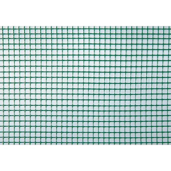 Windhager Drahtgitter - Grün, B x H: 3 x 1 m, Maschenweite: 10 x 10 mm - Nahaufnahme eines fein gewebten grünen Kunststoffgitters mit quadratischem Muster, geeignet für Garten oder als Sichtschutz.