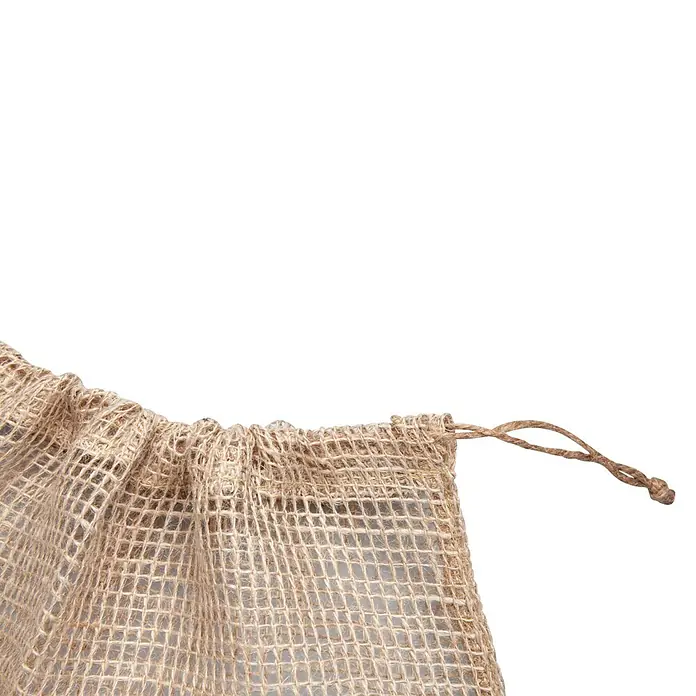 Windhager Netzsack Öko - B x H: 50 x 80 cm, Jute, 2 Stk. - Beiger Mehrweg-Netzbeutel aus Naturfasern mit Zugband.