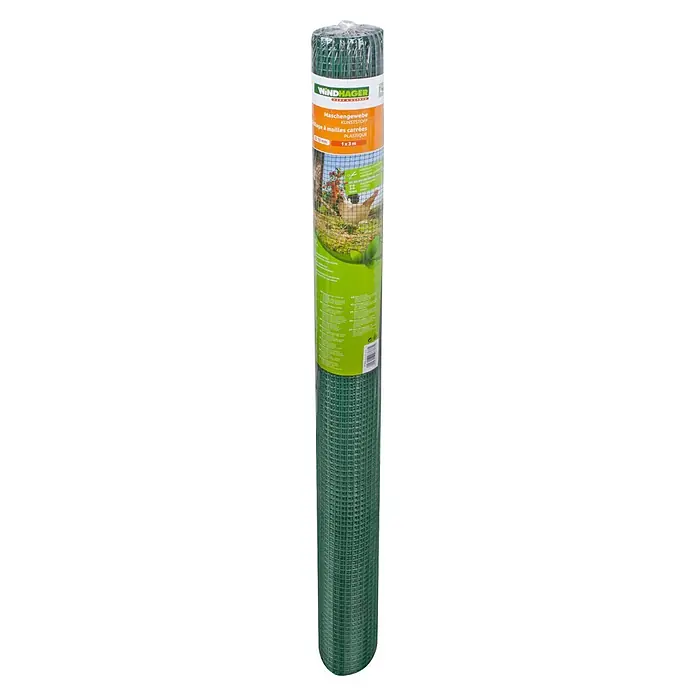 Windhager Drahtgitter - Grün, B x H: 3 x 1 m, Maschenweite: 10 x 10 mm - Grüne Kunststoff-Maschengewebe Rolle, 1x3m, 10mm Maschenweite.