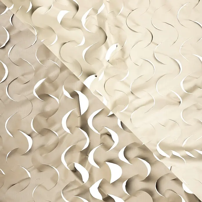 Windhager Sonnensegel Cote d'Azur - L x B: 3 x 4 m, Polyester, Beige/Taupe - Beiges Tarnnetz mit unregelmäßigen, sichelförmigen Ausschnitten, ideal zur Tarnung oder Dekoration.