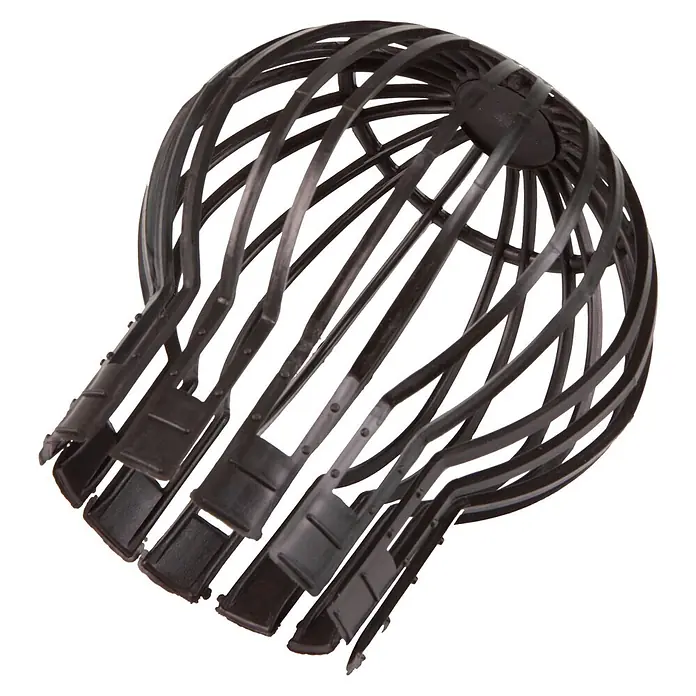 Windhager Fallrohrfilter Cage - Schwarz - Schwarzer, kuppelförmiger Regenrinnenschutz aus Kunststoff für Fallrohre, um Verstopfungen zu verhindern.