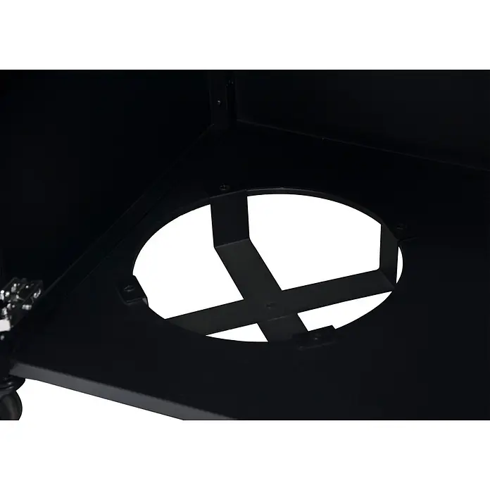 Cozze Outdoorküchen-Modul - Schwarz, B x T x H: 120 x 60 x 90 cm - Schwarze Metallbasis mit runder Öffnung und kreuzförmigen Stützen, wahrscheinlich für ein Gerät oder einen Grill.