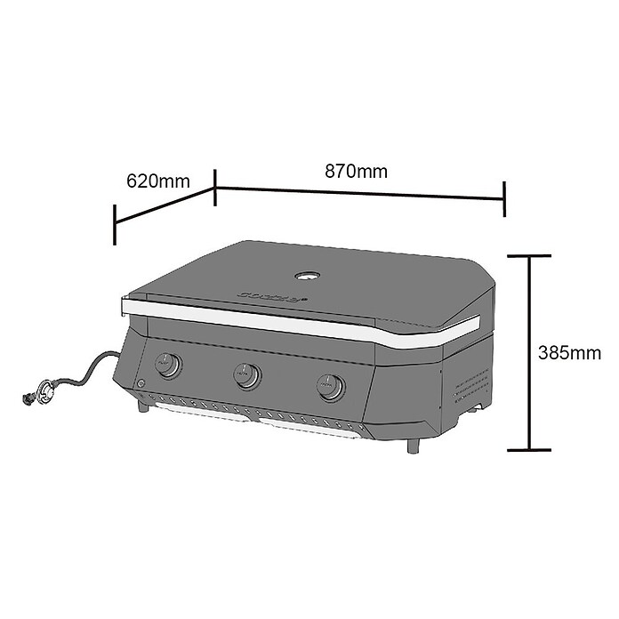 Cozze Plancha-Grill 800 (Grillfläche (B x T): 80 x 50 cm, 7,5 kW, Schwarz) | BAUHAUS