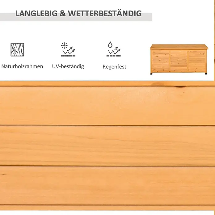 Outsunny Geräteschrank - Holz, Gelb - Robuste, wetterbeständige Outdoor-Holzbox mit Naturholzrahmen, UV-beständig und regenfest.