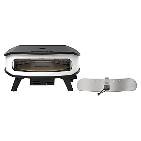 Cozze Pizzaofen mit drehbarem Pizzastein (Durchmesser Grillfläche: 42,5 cm, 6 kW, Weiß/Schwarz, Stahl)