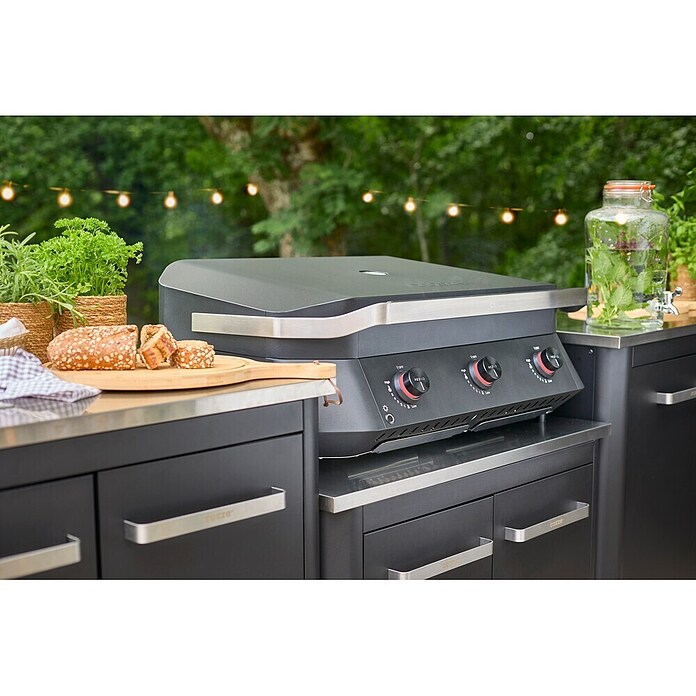 Cozze Outdoorküchen-Modul niedrig (Schwarz/Silber, B x T x H: 93,5 x 67 x 70 cm) | BAUHAUS