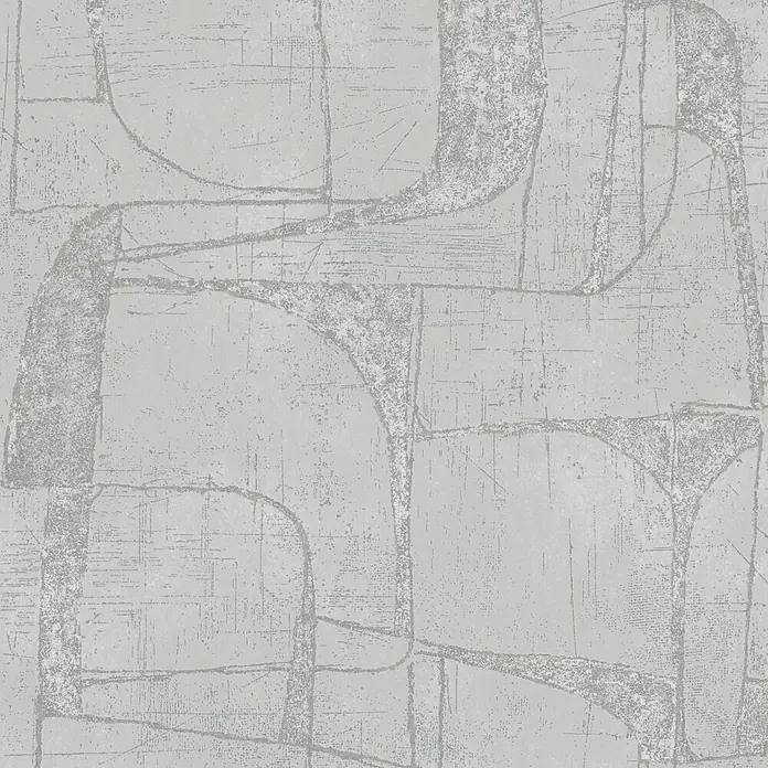 Marburg Vliestapete Novamur Leyla Grafik - Grau, Grafisch, 10 x 0,53 m - Abstraktes graues Muster mit texturierten, unregelmäßigen Linien und organischen Formen.