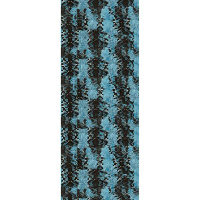 Marburg Smart Art Aspiration Fototapete Grafik II - B x H: 106 x 340 cm, Vlies, Schwarz-Blau - Schwarzer und blauer Batikstoff mit vertikalen, unregelmäßigen Streifen und strukturierten Details.