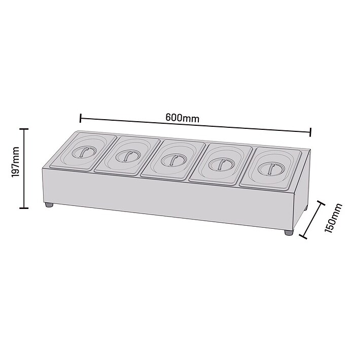 Cozze Toppingstation (Edelstahl, B x T x H: 60 x 20 x 15 cm) | BAUHAUS