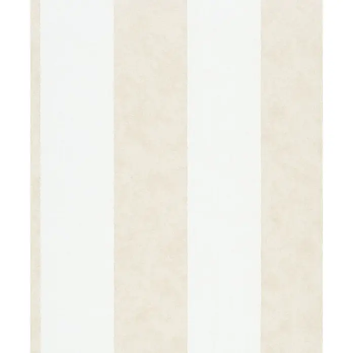 Marburg Vliestapete Streifen I - Weiß-Braun, Streifen, 10,05 x 0,53 m - Vertikales Streifenmuster mit Textur in Weiß und Hellbeige.