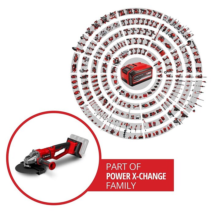 Einhell Professional Power X-Change 18V Amoladora angular de batería Axxio 36/230 Q (18 V, Sin batería, Diámetro disco: 230 mm) | BAUHAUS