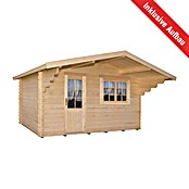 Kiehnholz Vrtna hiška Östersund 2  (Zunanje dimenzije vključno s strešnim previsom (Š x G): 437 x 423 cm, Les, Rjava) | 7435 - Blockbohlenhäuser | IAGD - Gartenhäuser | IAG - Außenbereichsausstattung | IA - Gartenhartware | I - Stadtgarten | BAUHAUS