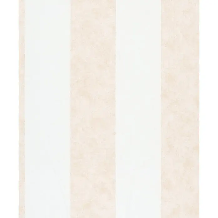 Marburg Vliestapete Streifen I - Weiß-Beige, Streifen, 10,05 x 0,53 m - Vertikal gestreifte Tapete in Hellbeige mit subtiler Textur und weißen Streifen.