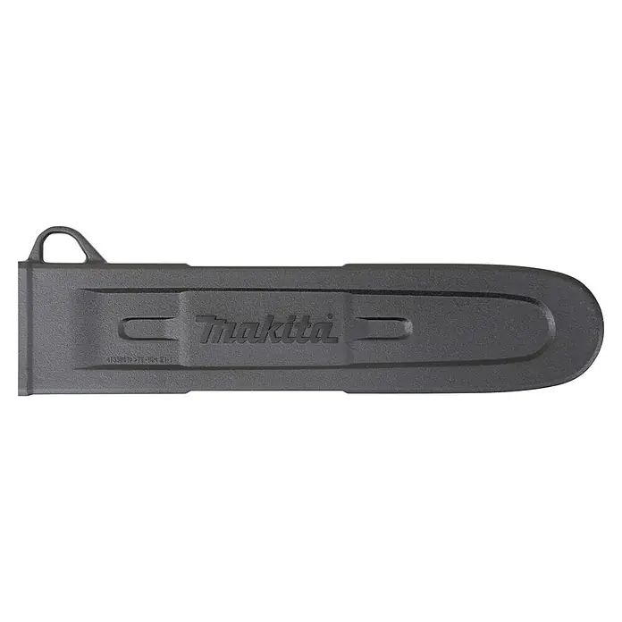 Makita XGT 40V max. Akku-Kettensäge UC030GZ03 - 40 V, Ohne Akku, Schwertlänge: 50 cm - Dunkelgrauer Kettensägen-Schwertschutz aus Kunststoff mit geprägtem Makita-Logo.