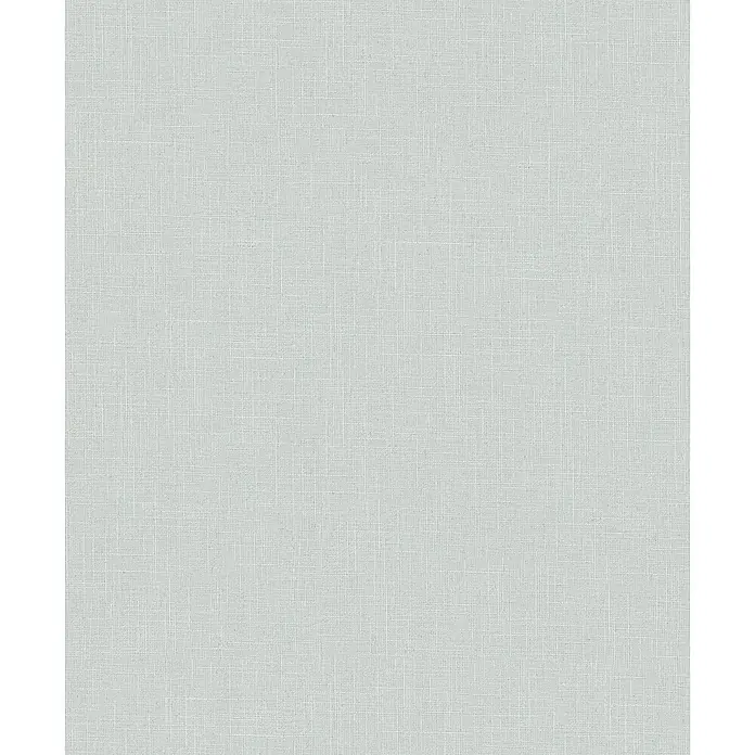 Marburg Boho Vliestapete Uni I - Grün-Grau, Uni, 10,05 x 0,53 m - Hellblau-grüner gewebter Stoff mit feiner Leinenstruktur.