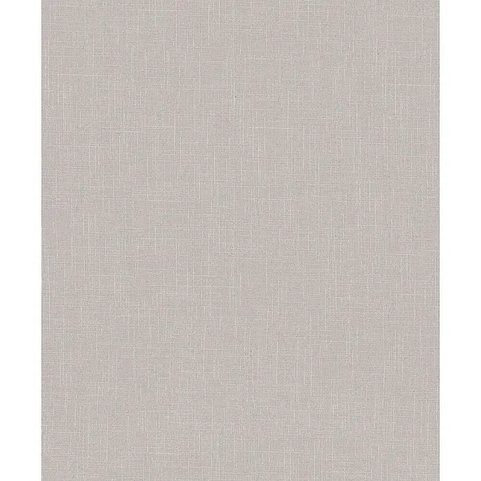 Marburg Boho Vliestapete Uni I - Braun, Uni, 10,05 x 0,53 m - Hellgraues Gewebe mit sichtbarer leinenartiger Webstruktur.