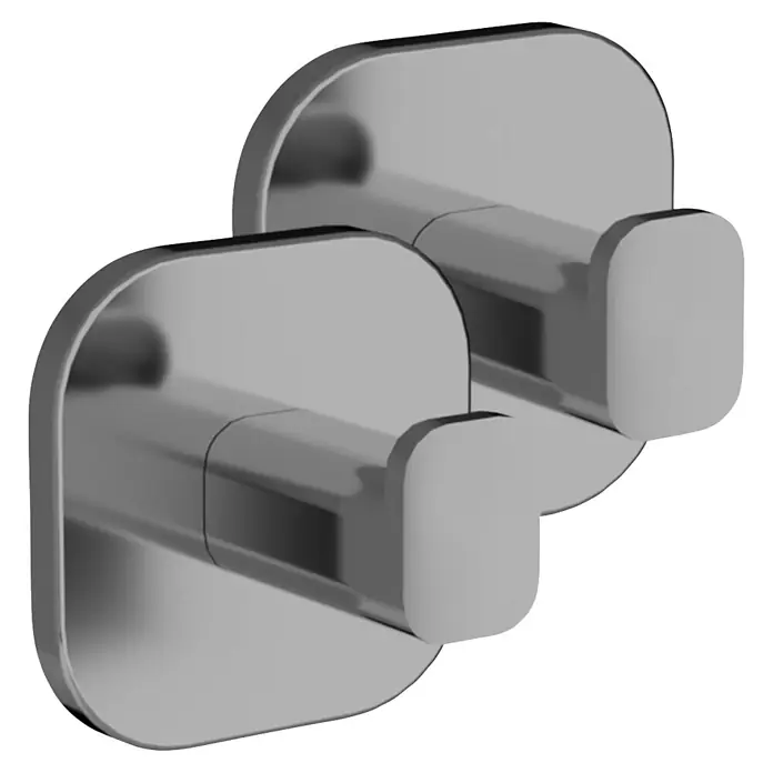 Venus Handtuchhaken Prag - Chrom, Glänzend - Paar moderner, glänzender Chrom-Wandhaken.