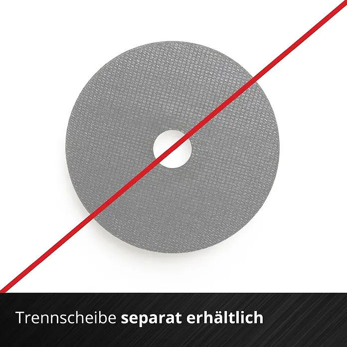 Einhell Professional Power X-Change 18V Akku-Winkelschleifer TP-AG 18/125 CE Q Li - Solo - Ohne Akku, Durchmesser Scheibe: 125 mm, 3.000 U/min - 10.500 U/min - Graue Trennscheibe mit rotem Diagonalstrich, nicht im Lieferumfang enthalten, separat erhältlich.