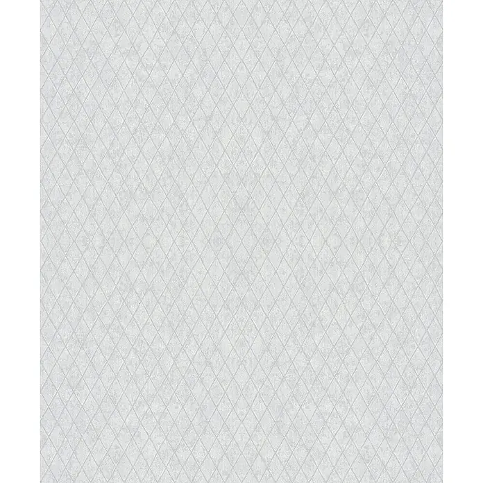 Marburg Ritus Vliestapete Grafik II - Grau, Grafisch, 10,05 x 0,53 m - Helle graue Texturoberfläche mit Rautenmuster.