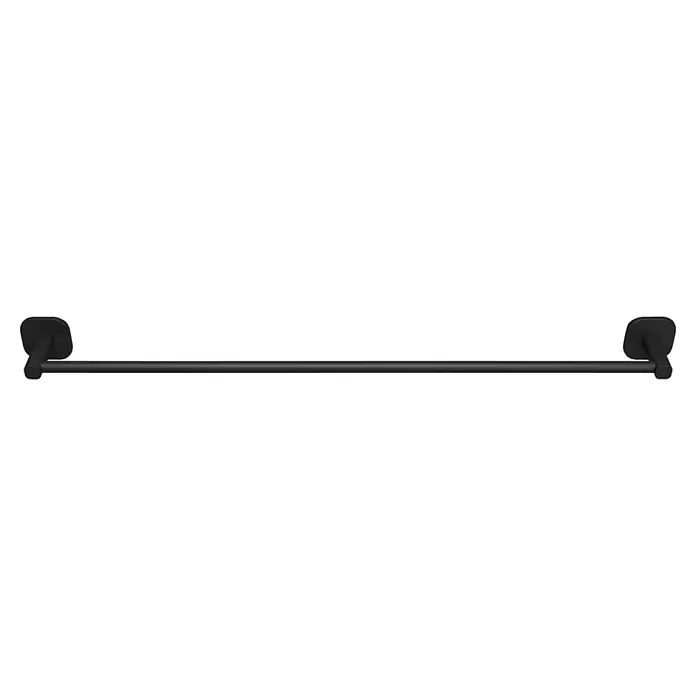 Venus Badetuchhalter - Breite: 66,6 cm, Schwarz, Matt - Mattschwarze Metall-Handtuchstange für das Badezimmer. Schlankes, minimalistisches Design.