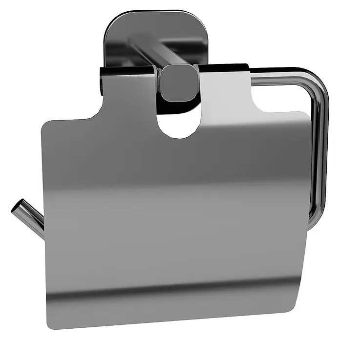 Venus Toilettenpapierhalter Prag - Chrom, Glänzend, Mit Deckel - Toilettenpapierhalter aus Chrom mit rechteckiger Abdeckung.