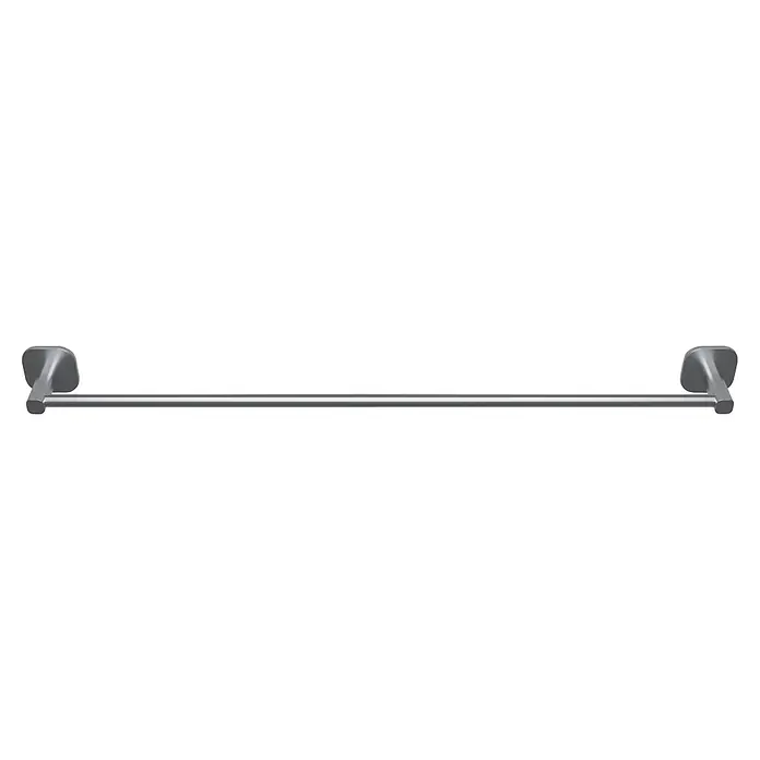 Venus Badetuchhalter - Breite: 66,6 cm, Edelstahl, Matt - Silberfarbener Metall-Handtuchhalter mit rechteckigen Wandhalterungen.