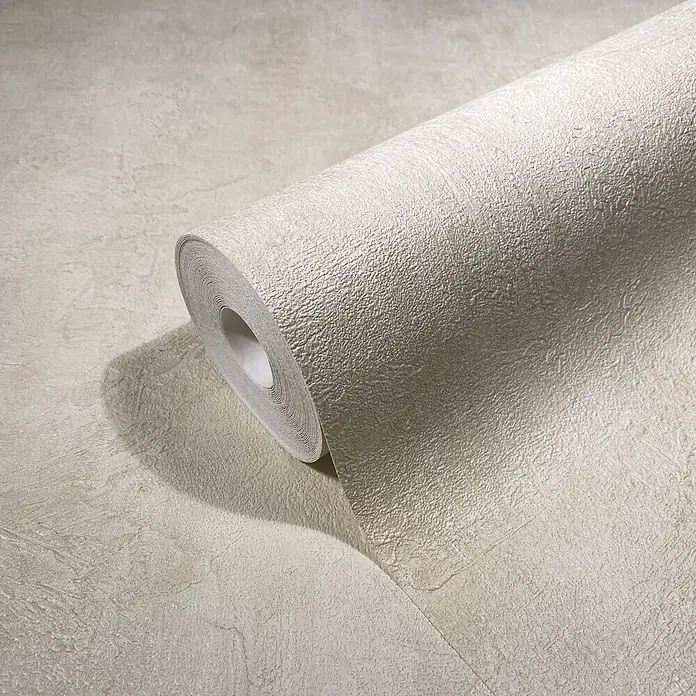 Marburg Loft Superior Vliestapete Struktur I - Beige, Sonstiges, 10,05 x 0,53 m - Eine Rolle beiger, strukturierter Tapete, teilweise abgerollt.