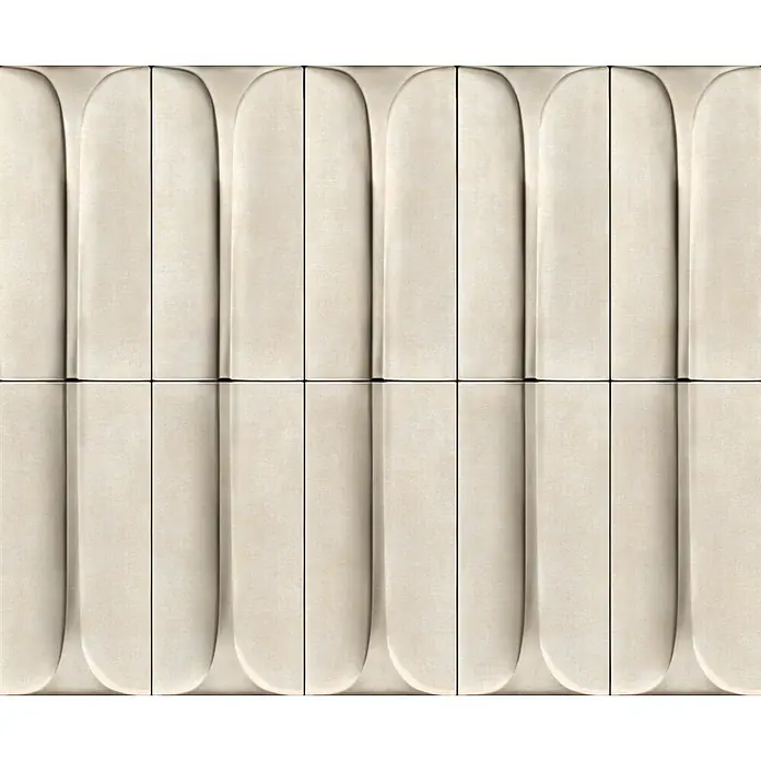 Marburg Shades Iconic Vliestapete Grafik III - Beige, Grafisch, 10,05 x 0,53 m - Nahtloses Muster aus beigefarbenen Stoffwandpaneelen mit vertikal geriffelten Design, für eine weiche, texturierte Architektur.
