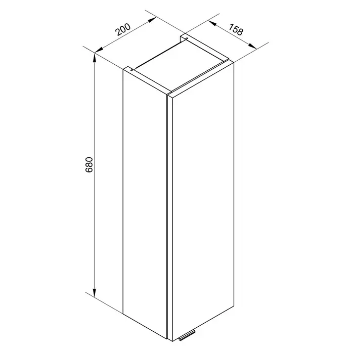 Fackelmann Luxor Bad-Hängeschrank - B x T x H: 200 x 158 x 680 mm, Steinesche Holzoptik, DIN Anschlag: Rechts - Schlanker Tretmülleimer, Maße 200x158x680 mm.