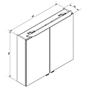 Fackelmann Luxor Spiegelschrank (B x H: 800 x 680 mm, Steinesche Holzoptik) | BAUHAUS