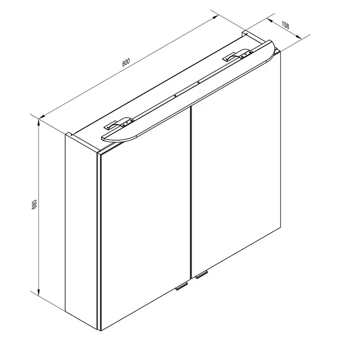 Fackelmann Luxor Spiegelschrank - B x H: 800 x 680 mm, Steinesche Holzoptik - Wandhängender Badezimmerschrank mit zwei Türen und integrierter Beleuchtung.