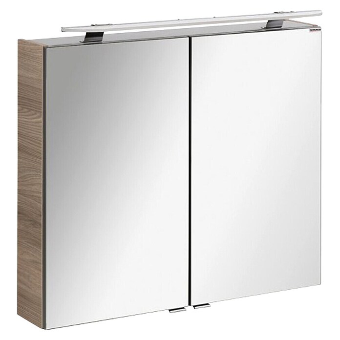 Fackelmann Luxor Spiegelschrank (B x H: 800 x 680 mm, Steinesche Holzoptik) | BAUHAUS