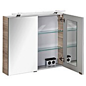Fackelmann Luxor Spiegelschrank (B x H: 800 x 680 mm, Steinesche Holzoptik) | BAUHAUS
