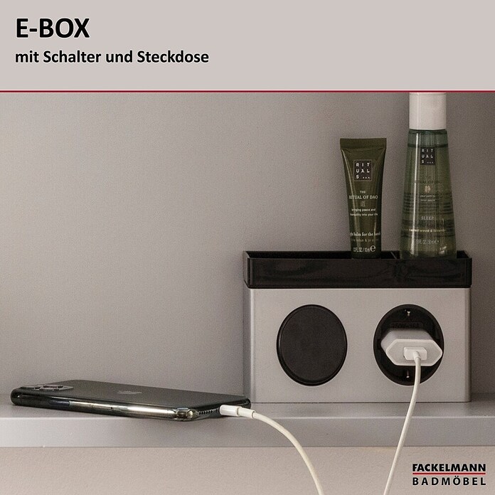 Fackelmann Luxor Spiegelschrank (B x H: 800 x 680 mm, Steinesche Holzoptik) | BAUHAUS