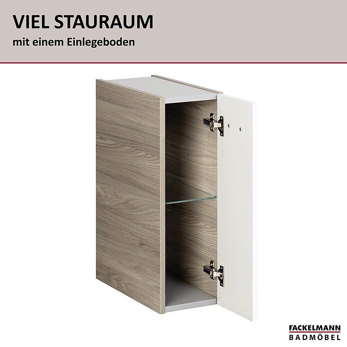 Fackelmann Luxor Unterschrank (B x T x H: 200 x 450 x 603 mm, Steinesche Holzoptik / Weiß, Anschlag: Rechts) | BAUHAUS