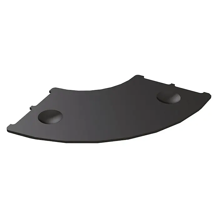 Ausgleichsplatten TL3 - 50 Stk., Kunststoff - Schwarzes, eckiges Eckregal zur Aufbewahrung. Das Regal hat eine abgerundete Form und ist aus robustem Kunststoff gefertigt.