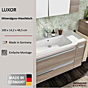 Fackelmann Luxor Waschtisch (Ablage rechts, 1 000 x 485 mm, Hahnloch: Mitte, Mit Überlauf) | BAUHAUS