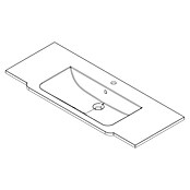 Fackelmann Luxor Waschtisch (Ablage links & rechts, 1 200 x 485 mm, Hahnloch: Mitte, Mit Überlauf) | BAUHAUS