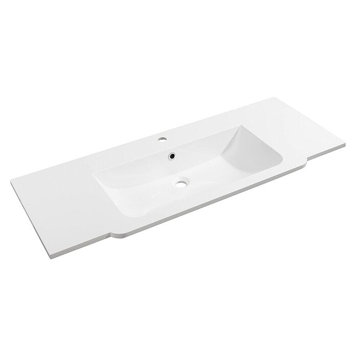 Fackelmann Luxor Waschtisch (Ablage links & rechts, 1 200 x 485 mm, Hahnloch: Mitte, Mit Überlauf) | BAUHAUS
